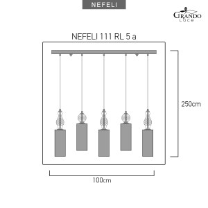 σχέδιο Nefeli 111/RL 5a μαύρο-μελί κρυστάλλινο φωτιστικό οροφής γραμμικό κρεμαστό Φωτιστικά Οροφής-Γραμμικά Nefeli