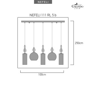 σχέδιο Nefeli 111/RL 5b γραφίτης-φιμέ κρυστάλλινο φωτιστικό οροφής γραμμικό κρεμαστό Φωτιστικά Οροφής-Γραμμικά Nefeli