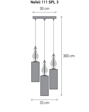 σχέδιο Nefeli 111/SPL 3 γραφίτη-φιμέ κρυστάλλινο φωτιστικό οροφής κρεμαστό Φωτιστικά Οροφής-Κρεμαστά Nefeli