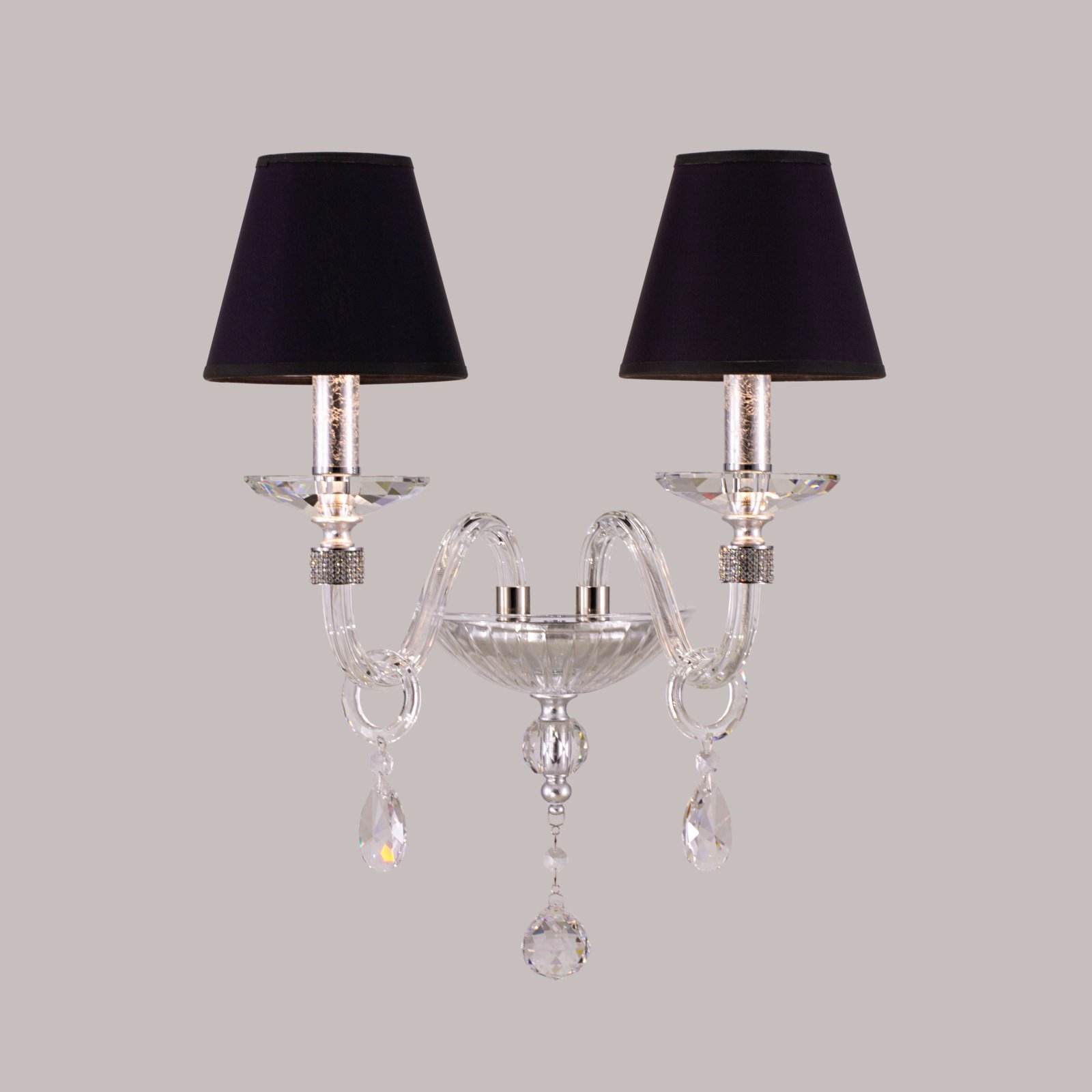 102_AP_2_silver_leaf_crystal_pvc_black_chrome_shade_view2 102 AP 2 silver leaf crystal pvc black chrome shade view2
