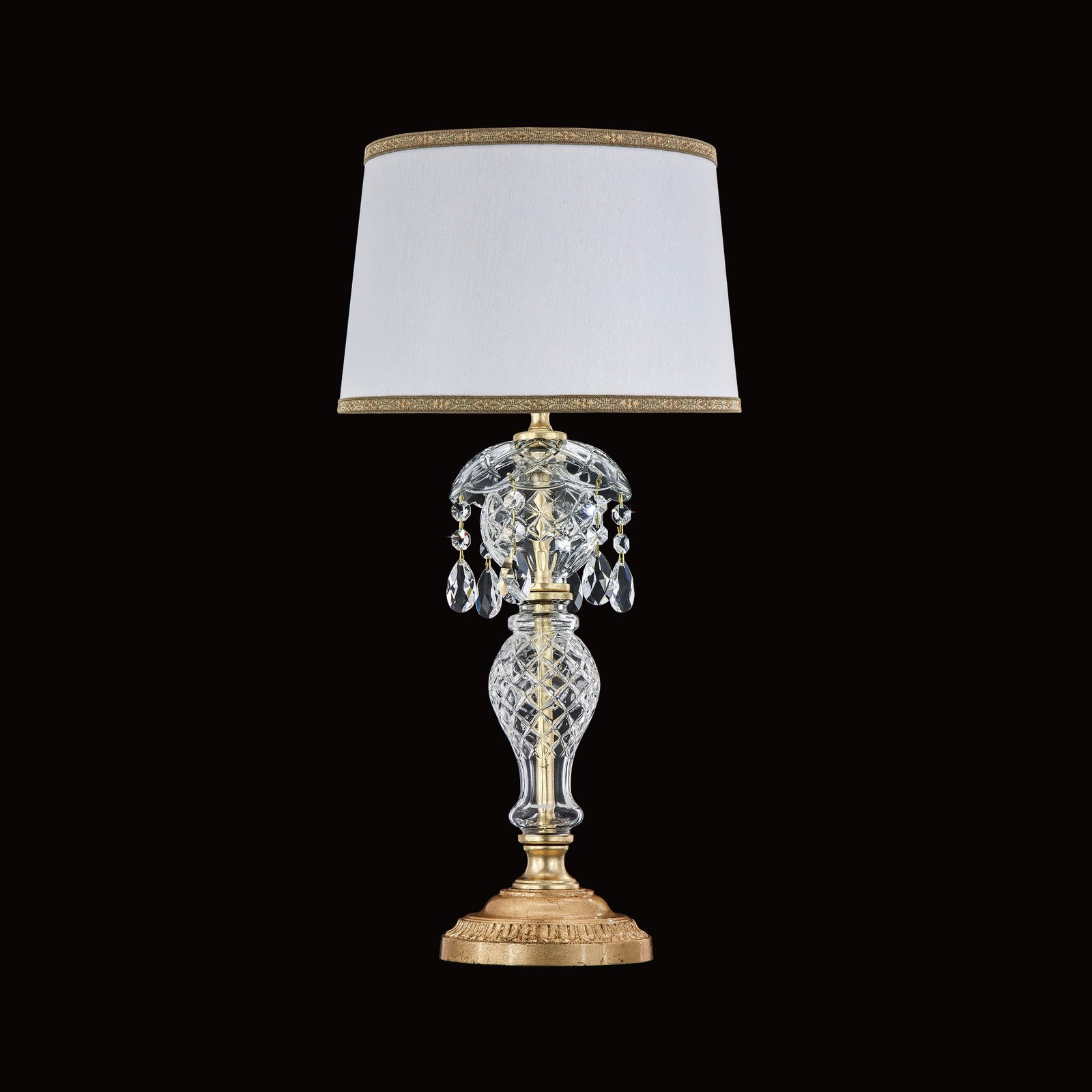 104 LM gold leaf crystal pvc white gold shade view2 Olympia GrandoLuce