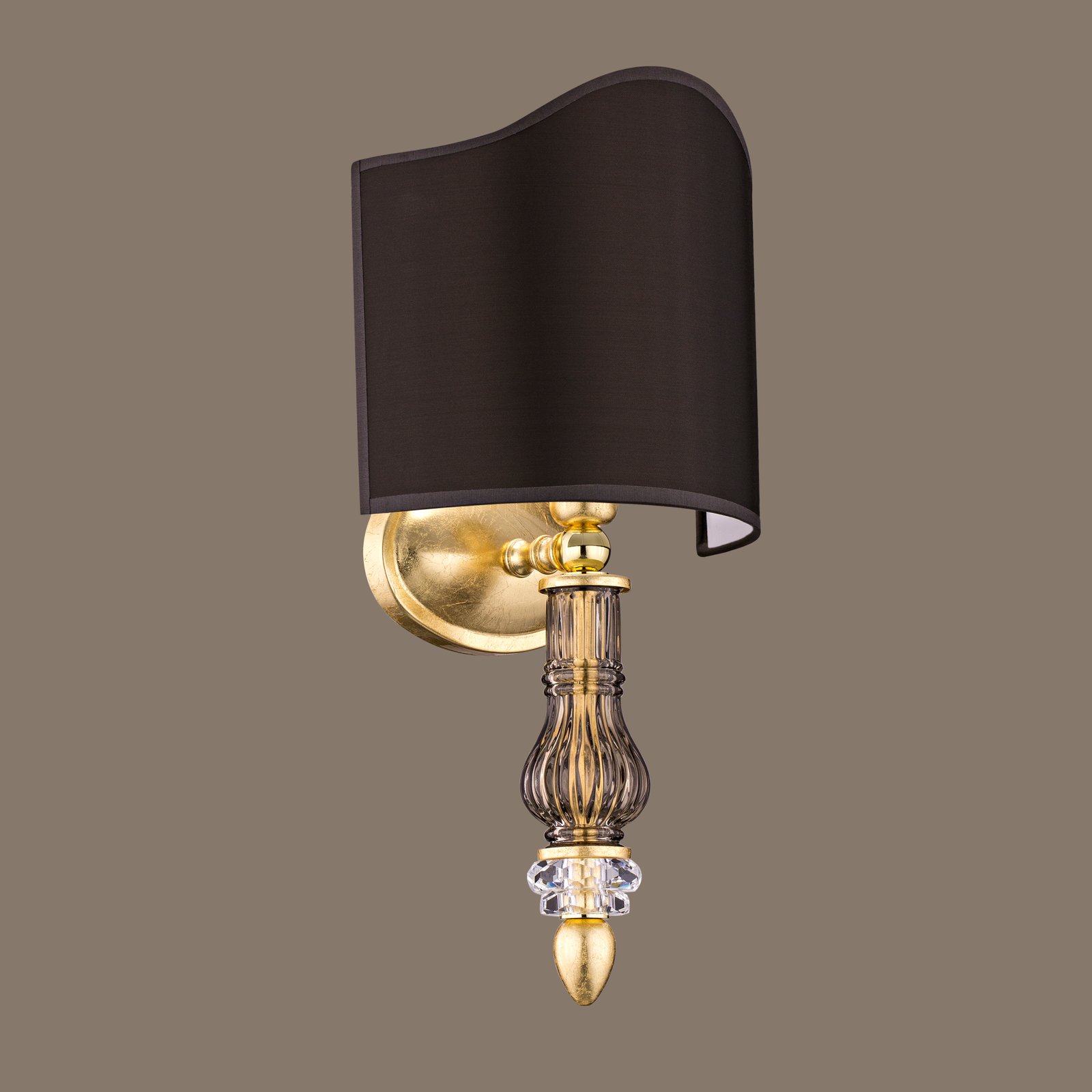 Dafne 109/AP1 φύλλο χρυσού golden teak κρυστάλλινη απλίκα τοίχου