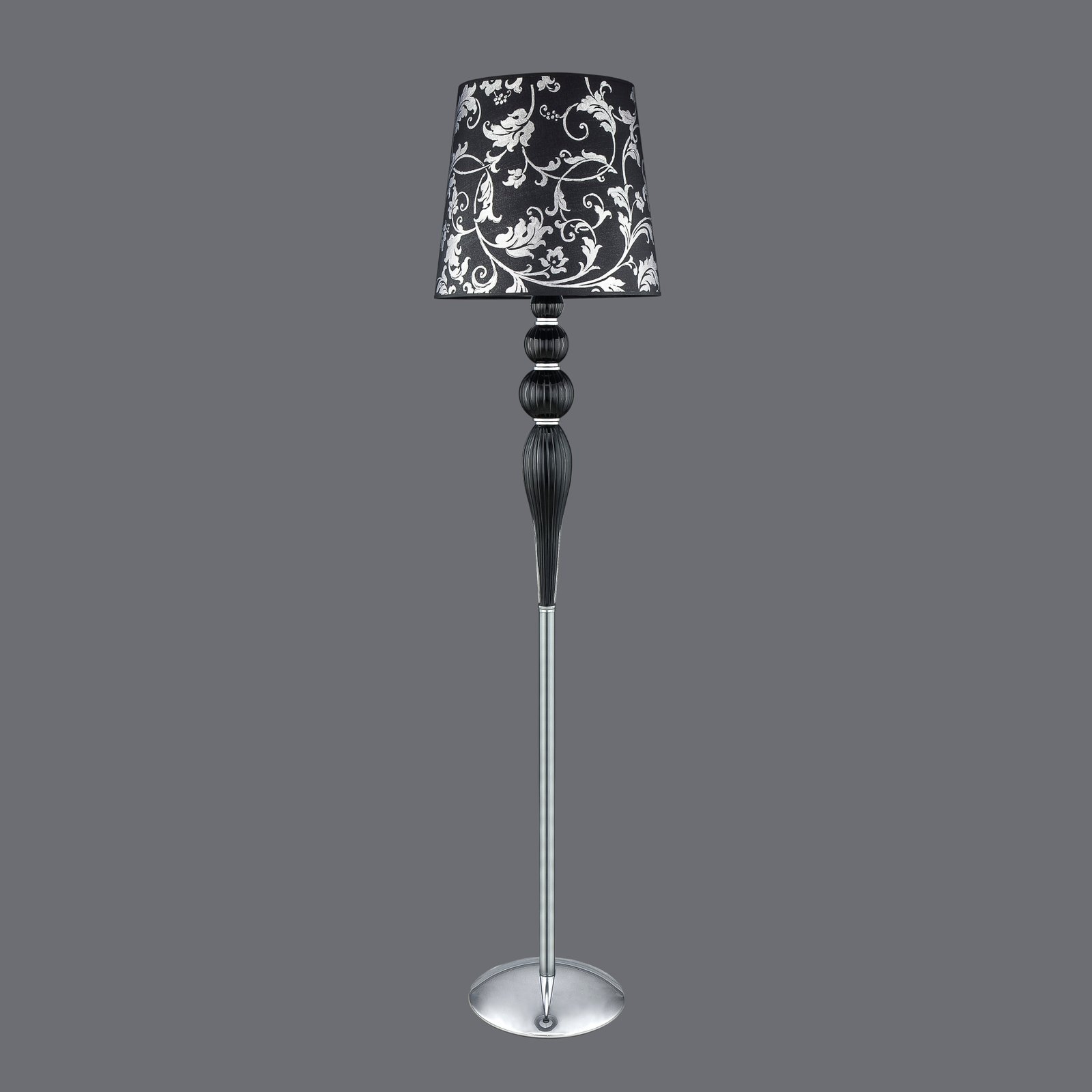 112_FL_chrome_black_pvc_silver_leaf_black_shade_view2_Leonie_GrandoLuce 112 FL chrome black pvc silver leaf black shade view2 Leonie GrandoLuce