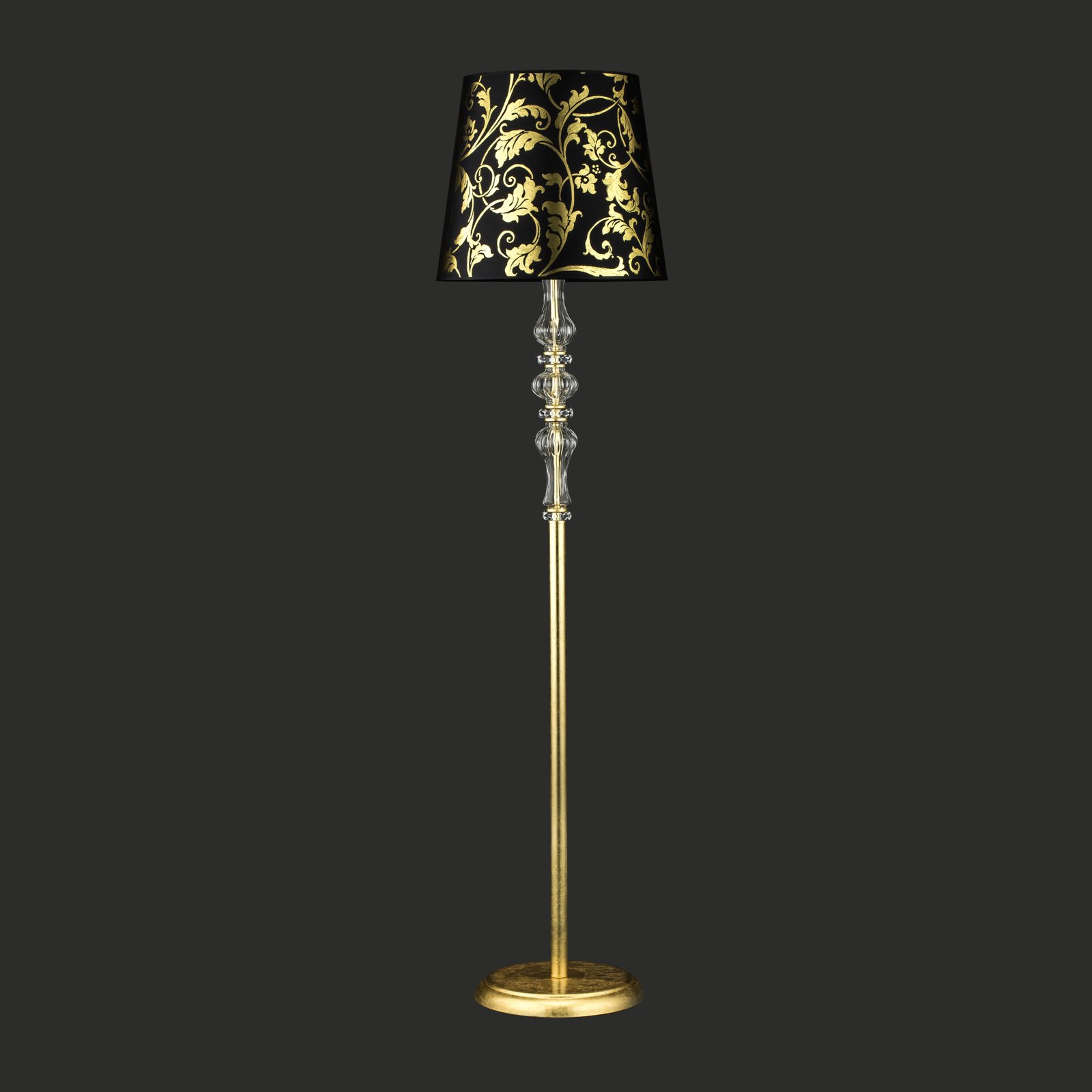 114 FL gold leaf crystal pvc gold leaf black shade view2 Reina GrandoLuce
